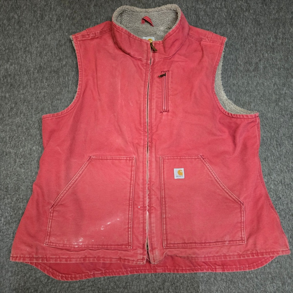 Carhartt Sherpa Lined Vest Women's XXL Crabapple Red WV001 624 Work Wear